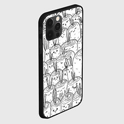 Чехол для iPhone 12 Pro Раскраска кролики в морковном поле, цвет: 3D-черный — фото 2