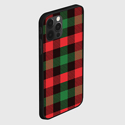 Чехол для iPhone 12 Pro Рождественский тартан, цвет: 3D-черный — фото 2
