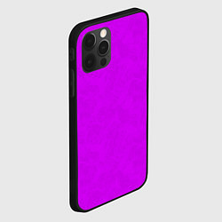 Чехол для iPhone 12 Pro Неоновый розово-сиреневый текстурированный, цвет: 3D-черный — фото 2