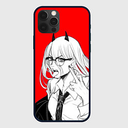 Чехол для iPhone 12 Pro Бизнес-леди Пауэр: Человек-бензопила, цвет: 3D-черный