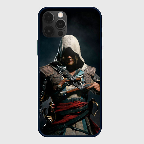 Чехол iPhone 12 Pro Assassins Creed 4 / 3D-Черный – фото 1