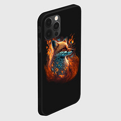 Чехол для iPhone 12 Pro Огненная лиса, цвет: 3D-черный — фото 2