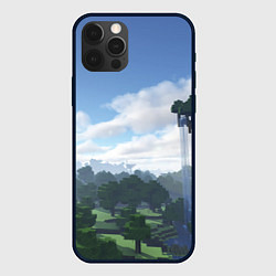 Чехол для iPhone 12 Pro Minecraft мир, цвет: 3D-черный
