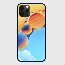 Чехол для iPhone 12 Pro Абстрактные круги с разными красками, цвет: 3D-черный