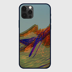 Чехол для iPhone 12 Pro Волнообразные разноцветные музыкальные линии, цвет: 3D-черный