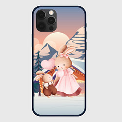 Чехол для iPhone 12 Pro Зайчиха и зайчонок, цвет: 3D-черный