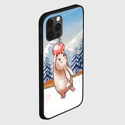 Чехол для iPhone 12 Pro Зайка и елочная игрушка, цвет: 3D-черный — фото 2