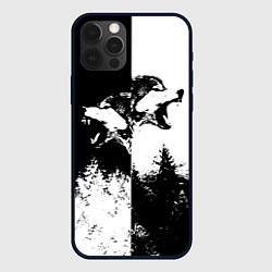 Чехол для iPhone 12 Pro Два волка, цвет: 3D-черный