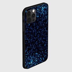 Чехол для iPhone 12 Pro Неоновый синий блеск на черном фоне, цвет: 3D-черный — фото 2