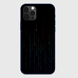 Чехол для iPhone 12 Pro Неоновый дождь, цвет: 3D-черный