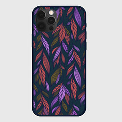 Чехол для iPhone 12 Pro Лиственный узор, цвет: 3D-черный