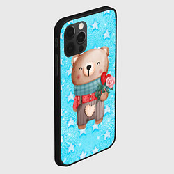 Чехол для iPhone 12 Pro Мишка с розой, цвет: 3D-черный — фото 2