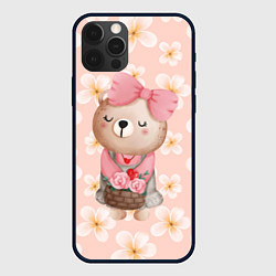Чехол для iPhone 12 Pro Мишка с корзинкой, цвет: 3D-черный