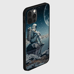 Чехол для iPhone 12 Pro Космический путешественник, цвет: 3D-черный — фото 2
