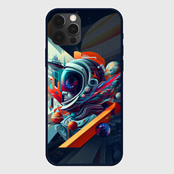 Чехол для iPhone 12 Pro Космос в стиле кубизма, цвет: 3D-черный