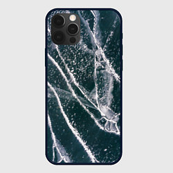 Чехол для iPhone 12 Pro Ледяные трещины на замерзшем море, цвет: 3D-черный
