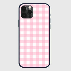 Чехол для iPhone 12 Pro Pink grid, цвет: 3D-черный