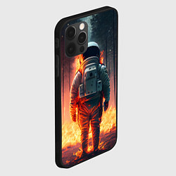 Чехол для iPhone 12 Pro Космонавт в горящем лесу, цвет: 3D-черный — фото 2