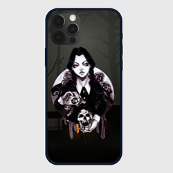 Чехол для iPhone 12 Pro Уэнсдэй: темный лес, цвет: 3D-черный