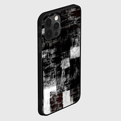 Чехол для iPhone 12 Pro Абстракт серого и белого, цвет: 3D-черный — фото 2