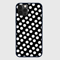 Чехол для iPhone 12 Pro Белые горошины, цвет: 3D-черный