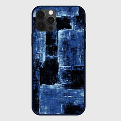 Чехол для iPhone 12 Pro Синий абстракт, цвет: 3D-черный
