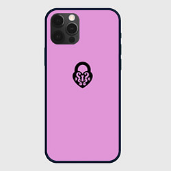 Чехол для iPhone 12 Pro Замочек к ключику розовый, цвет: 3D-черный