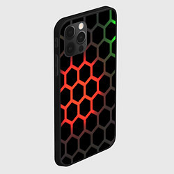 Чехол для iPhone 12 Pro Gradient hexagon genshin, цвет: 3D-черный — фото 2