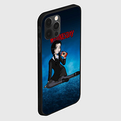 Чехол для iPhone 12 Pro Нарисованная Уэнсдэй пьет яд, цвет: 3D-черный — фото 2