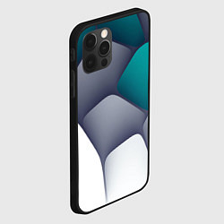 Чехол для iPhone 12 Pro Серо-бело-синий каменный паттерн, цвет: 3D-черный — фото 2
