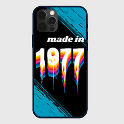 Чехол для iPhone 12 Pro Made in 1977: liquid art, цвет: 3D-черный
