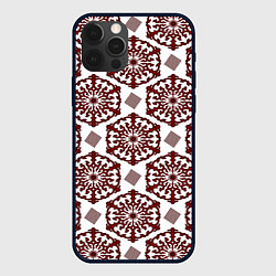 Чехол для iPhone 12 Pro Ромб и орнамент, цвет: 3D-черный