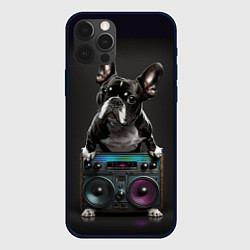 Чехол для iPhone 12 Pro Бульдог диско, цвет: 3D-черный