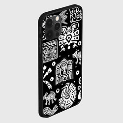 Чехол для iPhone 12 Pro Знаки племени Майя, цвет: 3D-черный — фото 2