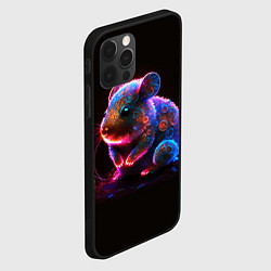 Чехол для iPhone 12 Pro Неоновый хомячок, цвет: 3D-черный — фото 2
