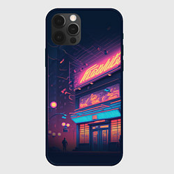 Чехол для iPhone 12 Pro Неоновые улицы, цвет: 3D-черный