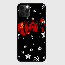 Чехол для iPhone 12 Pro Ленин на фоне звезд, цвет: 3D-черный