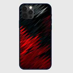 Чехол для iPhone 12 Pro Черно-Красная штриховка, цвет: 3D-черный