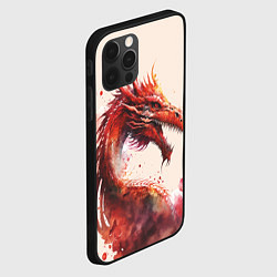 Чехол для iPhone 12 Pro Живописный красный дракон, цвет: 3D-черный — фото 2