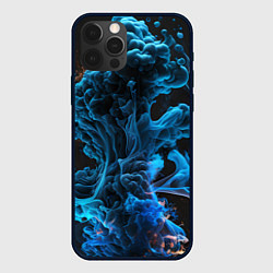 Чехол для iPhone 12 Pro Клубы голубого дыма, цвет: 3D-черный