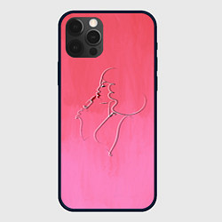 Чехол для iPhone 12 Pro Девушка с помадой, цвет: 3D-черный