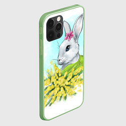 Чехол для iPhone 12 Pro Весенний кролик с букетом цветов, цвет: 3D-салатовый — фото 2