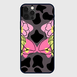 Чехол для iPhone 12 Pro Леопардовый принт и цветы, цвет: 3D-черный