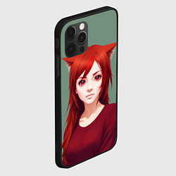 Чехол для iPhone 12 Pro Cute Catgirl, цвет: 3D-черный — фото 2