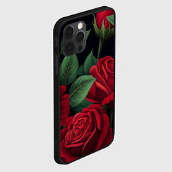 Чехол для iPhone 12 Pro Много красных роз, цвет: 3D-черный — фото 2
