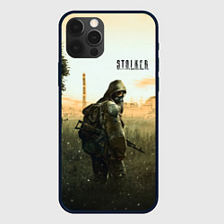 Чехол для iPhone 12 Pro STALKER Одиночка утром на ЧАЭС, цвет: 3D-черный