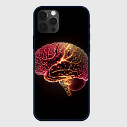 Чехол для iPhone 12 Pro Нейронный неоновый мозг, цвет: 3D-черный