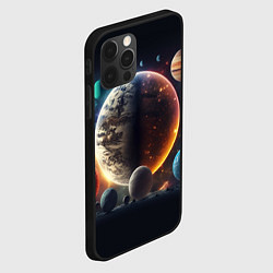 Чехол для iPhone 12 Pro Ппланеты и космос от нейросети, цвет: 3D-черный — фото 2