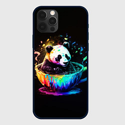 Чехол для iPhone 12 Pro Панда в кружке, цвет: 3D-черный