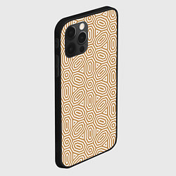 Чехол для iPhone 12 Pro Абстрактно-овально бежевый паттерн, цвет: 3D-черный — фото 2